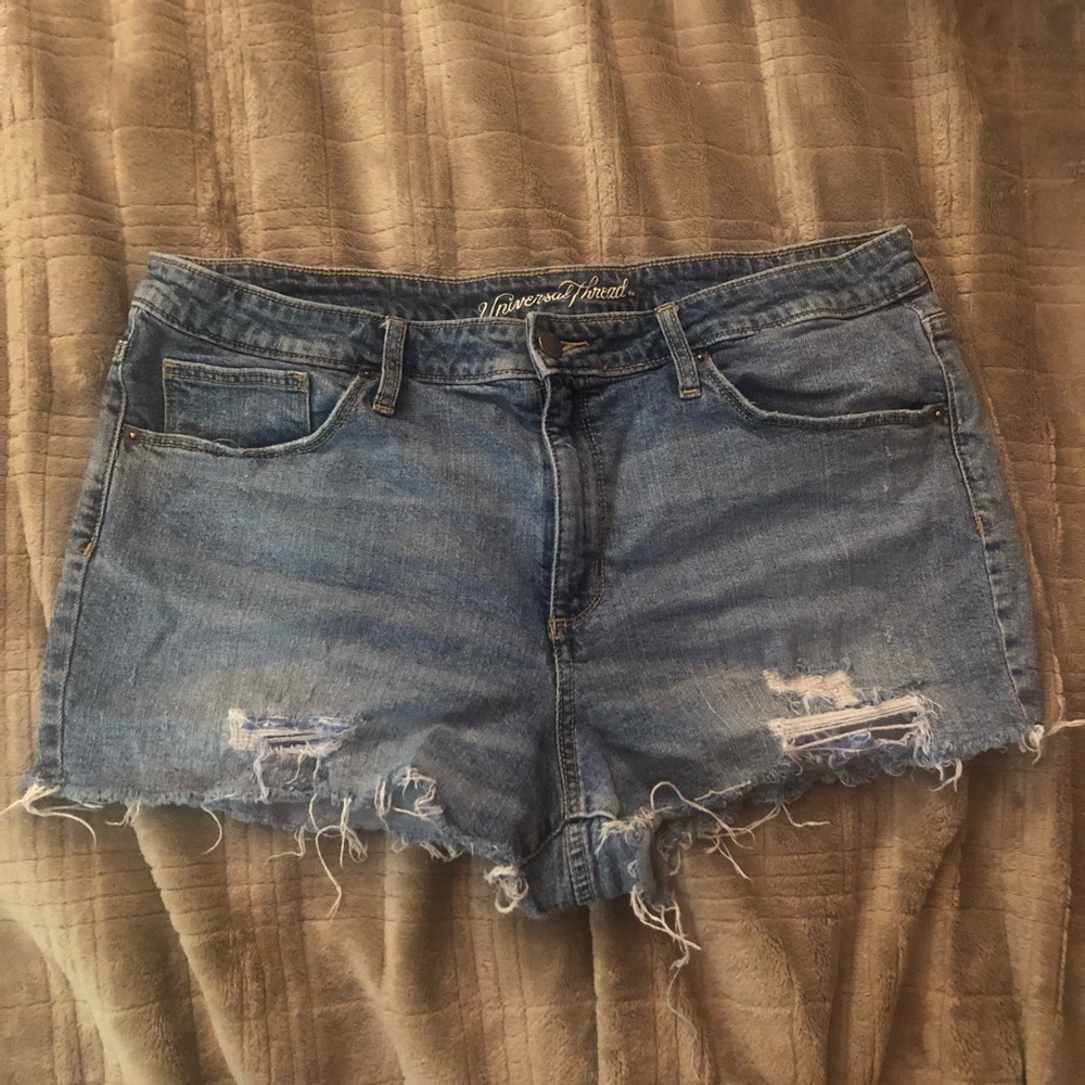 Distressed Denim Booty Shorts
